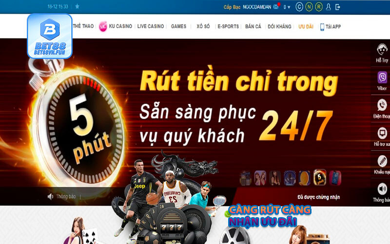 Những phương thức rút tiền an toàn nhất của bet88